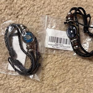 Black and Blue Braided Bracelet Set